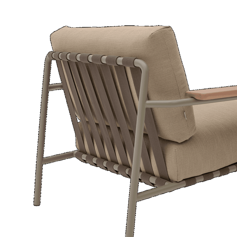 Muuto Settle 3 + 2 + 1 sittegruppe w armrest Ribbed Weave 5 Taupe Hagemøbel Utesofa med armlener