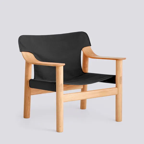 Hay Bernard Black Canvas stol WB Lacquered Solid Oak Eik