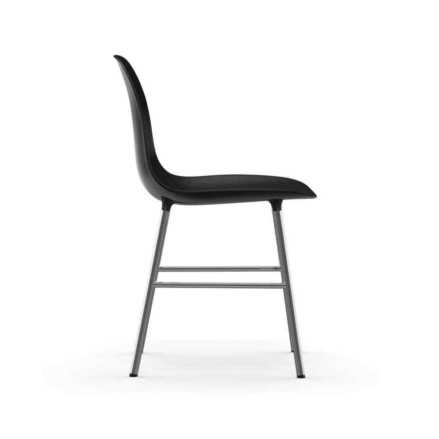 Normann Copenhagen Form Chair Chrome Black, svart Spisestol